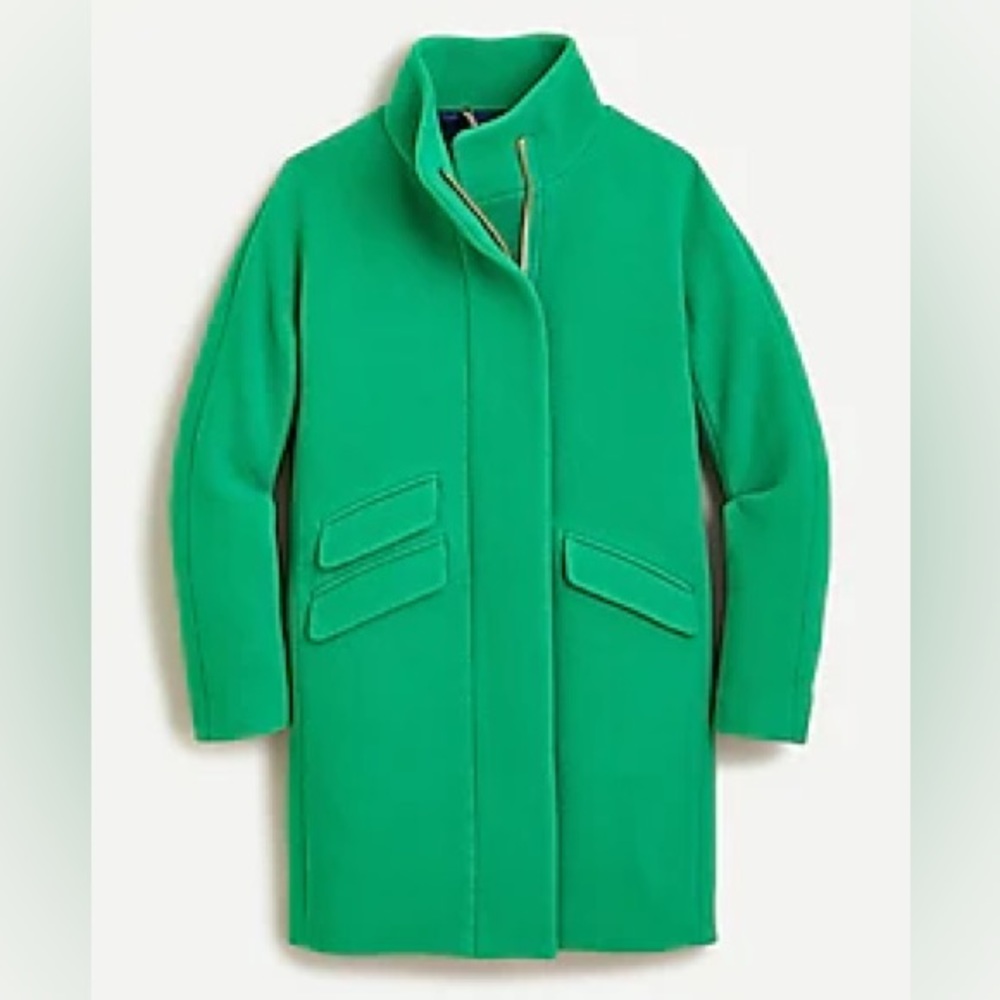 Cocoon coat in Italian stadium-cloth wool blend